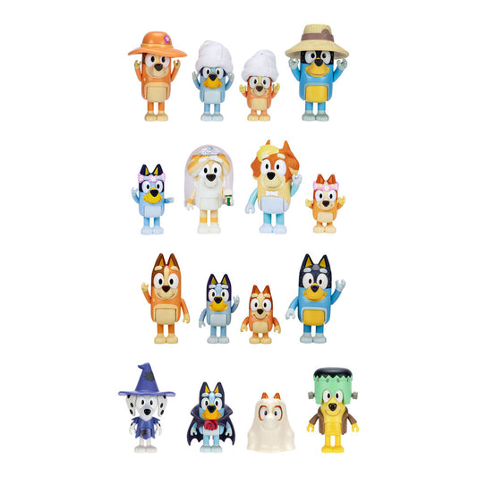Blister pack of 4 assorted Bluey figures