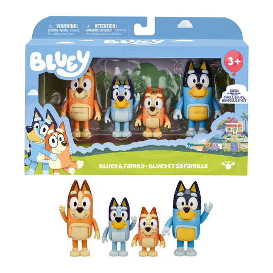 Blister pack of 4 assorted Bluey figures