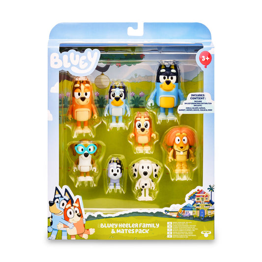 Blister pack of 8 Bluey figures