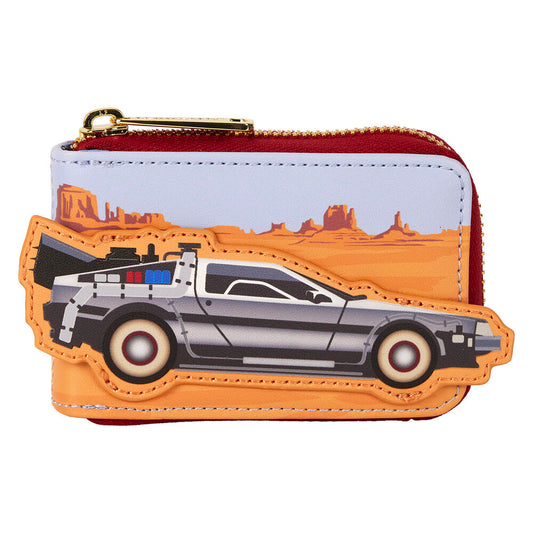 loungefly 40th anniversary delorean accordion back to the future card holder