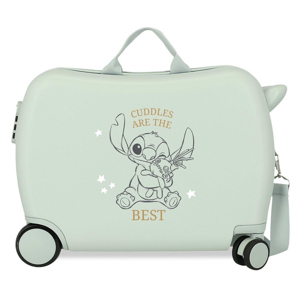 Valigia in ABS da 50 cm con la scritta "Disney Cuddles Are the Best Stitch"