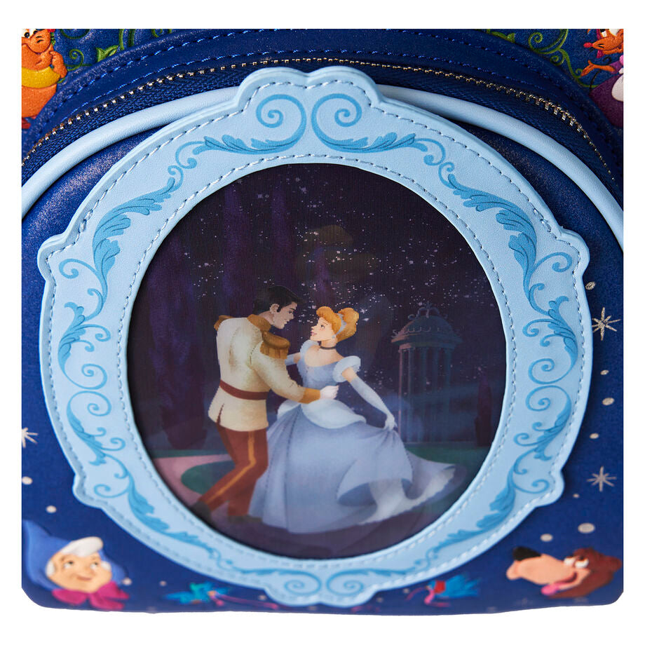 Sac à dos lenticulaire Disney Loungefly Cendrillon 75e anniversaire 26 cm