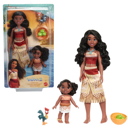 blister pack of 2 vaiana & simea dolls from moana 2 disney
