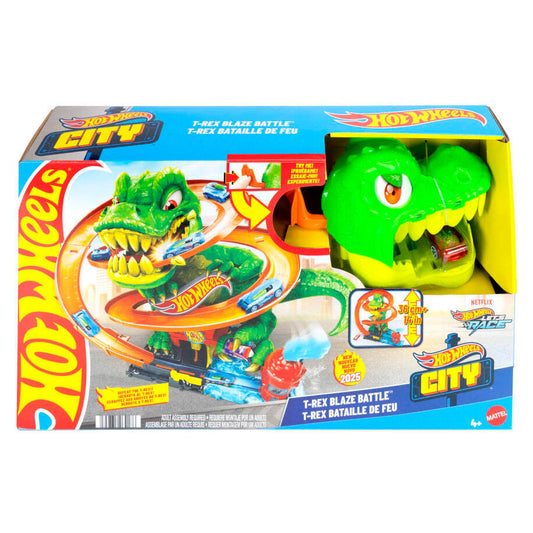hot wheels t rex city fire station track