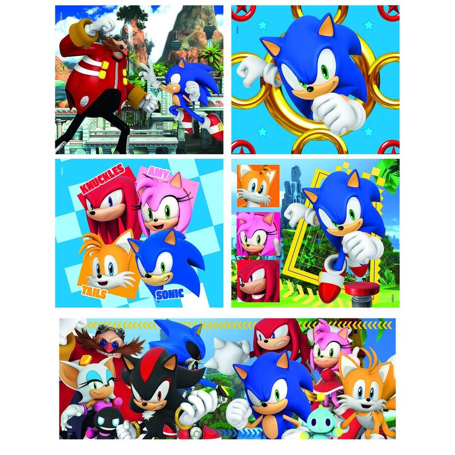 Puzzle di Sonic the Hedgehog da 18+30+48+60 pezzi
