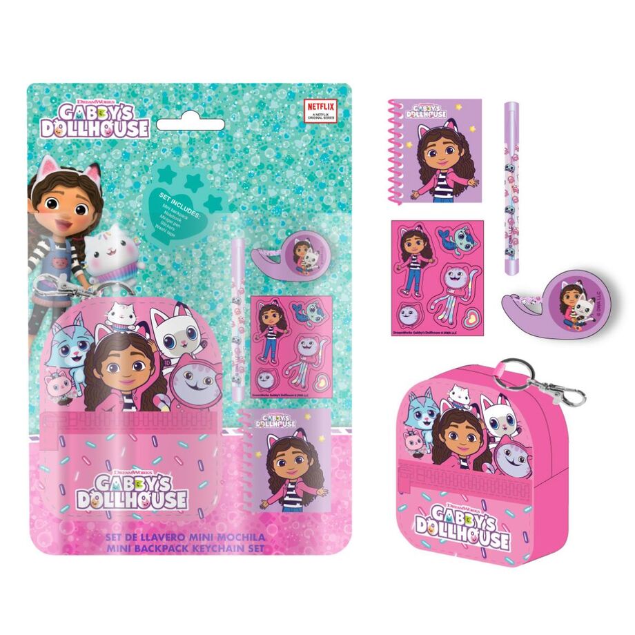 gabby's dollhouse mini backpack stationery set