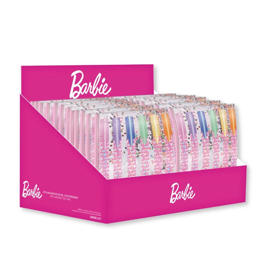 blister of 6 barbie gel pens