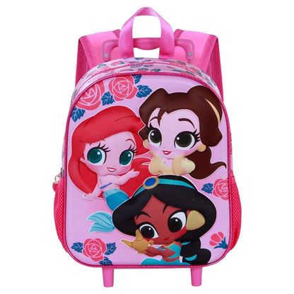 Trolley Disney Princess con fiori 3D 34 cm