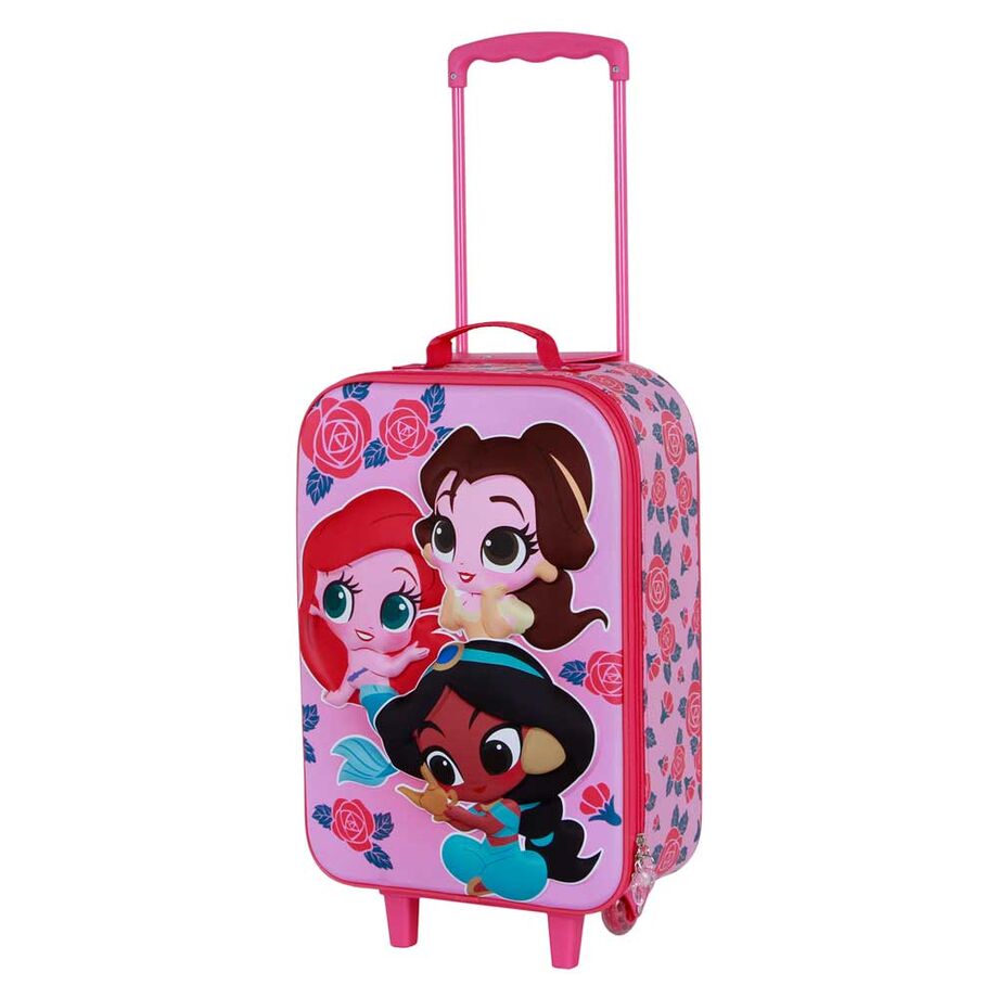 Mala de viagem Disney Princess com flores 3D 52 cm