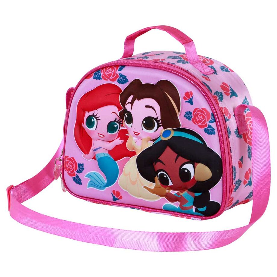 3d flowers disney princesses lunch bag