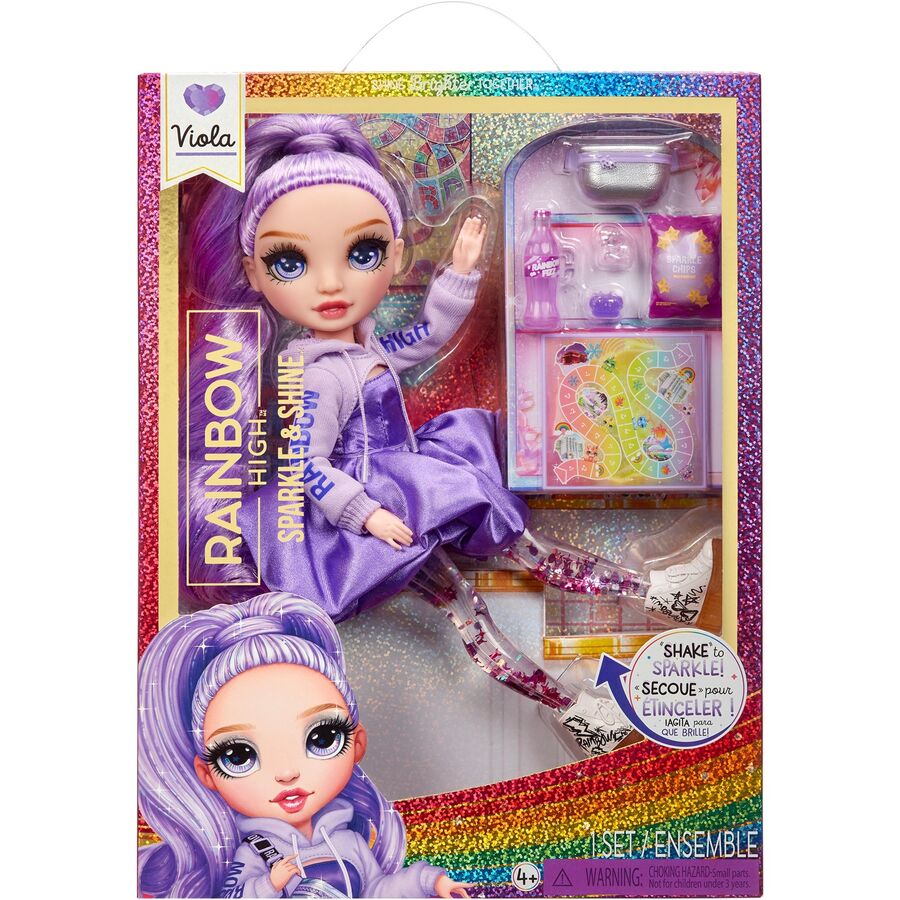 viola sparkle doll & shine rainbow high