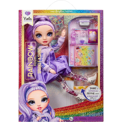 viola sparkle doll & shine rainbow high