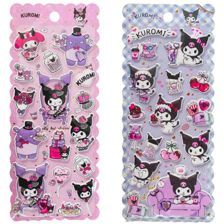 Kuromi Hello Kitty Embossed Stickers Assortment
