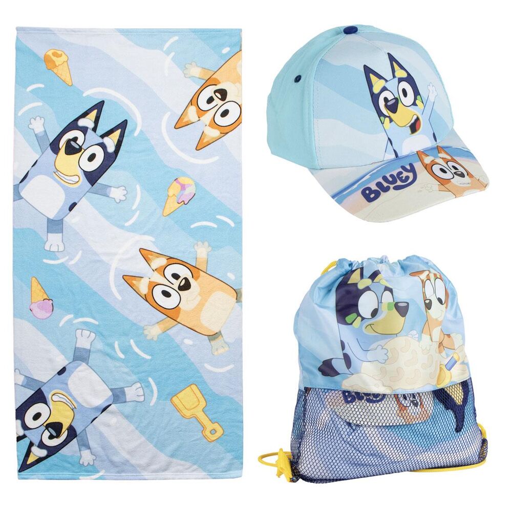 bluey towel set  sleeping bag  cap