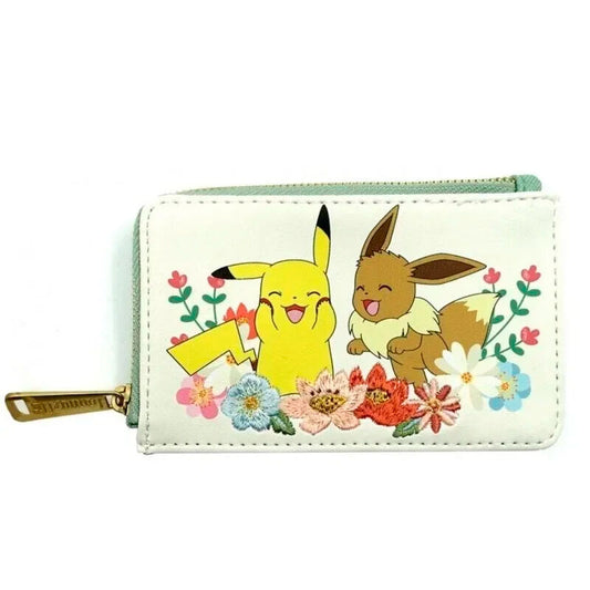 pikachu & eevee floral loungefly card holder