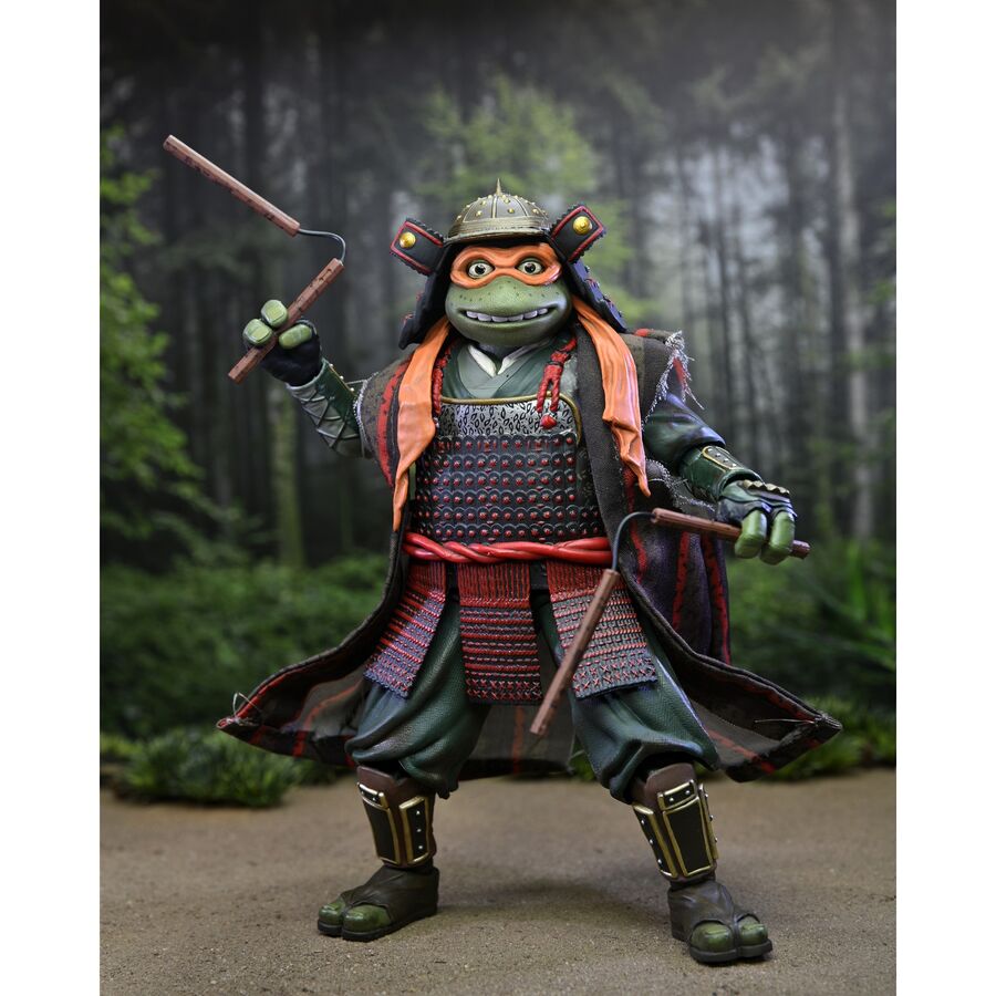 Blister pack of 2 Leonardo & Michelangelo Teenage Mutant Ninja Turtles figures, 3 x 18cm