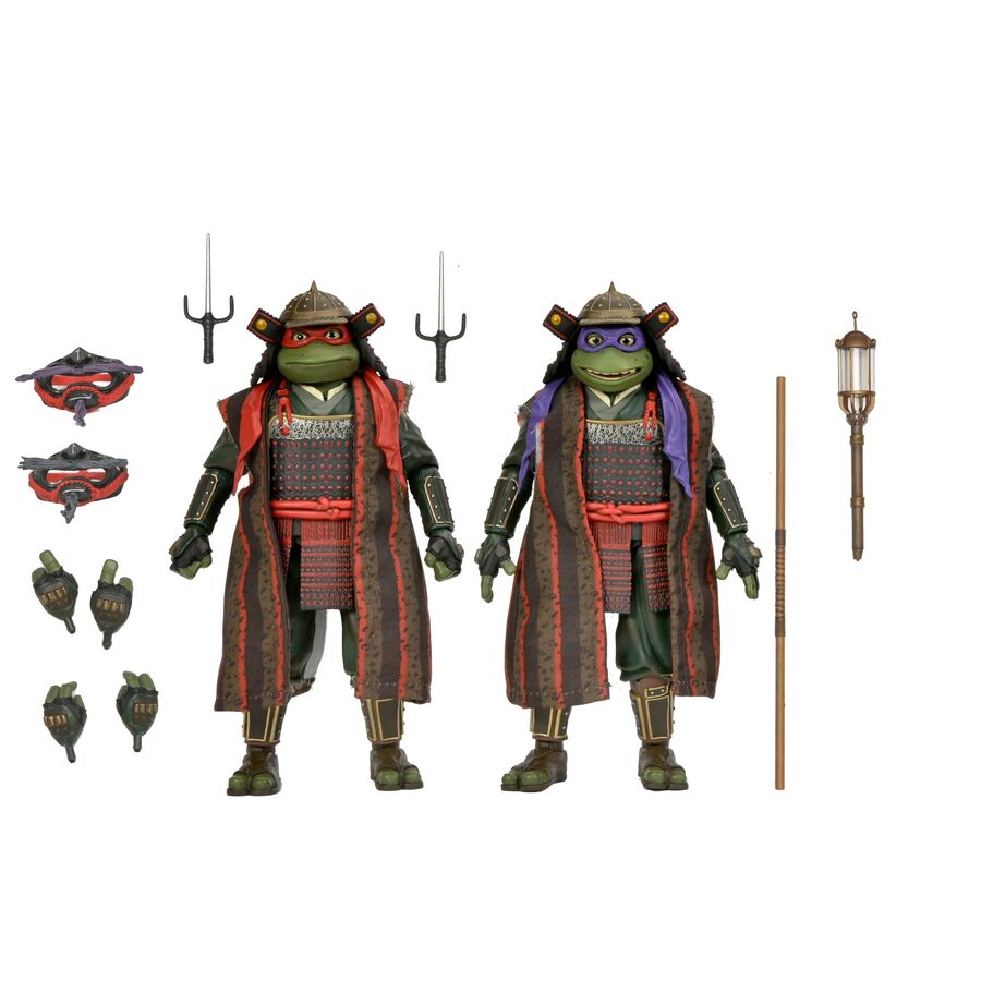 Blister pack of 2 figures: Donatello & Raphael Teenage Mutant Ninja Turtles 3 18cm