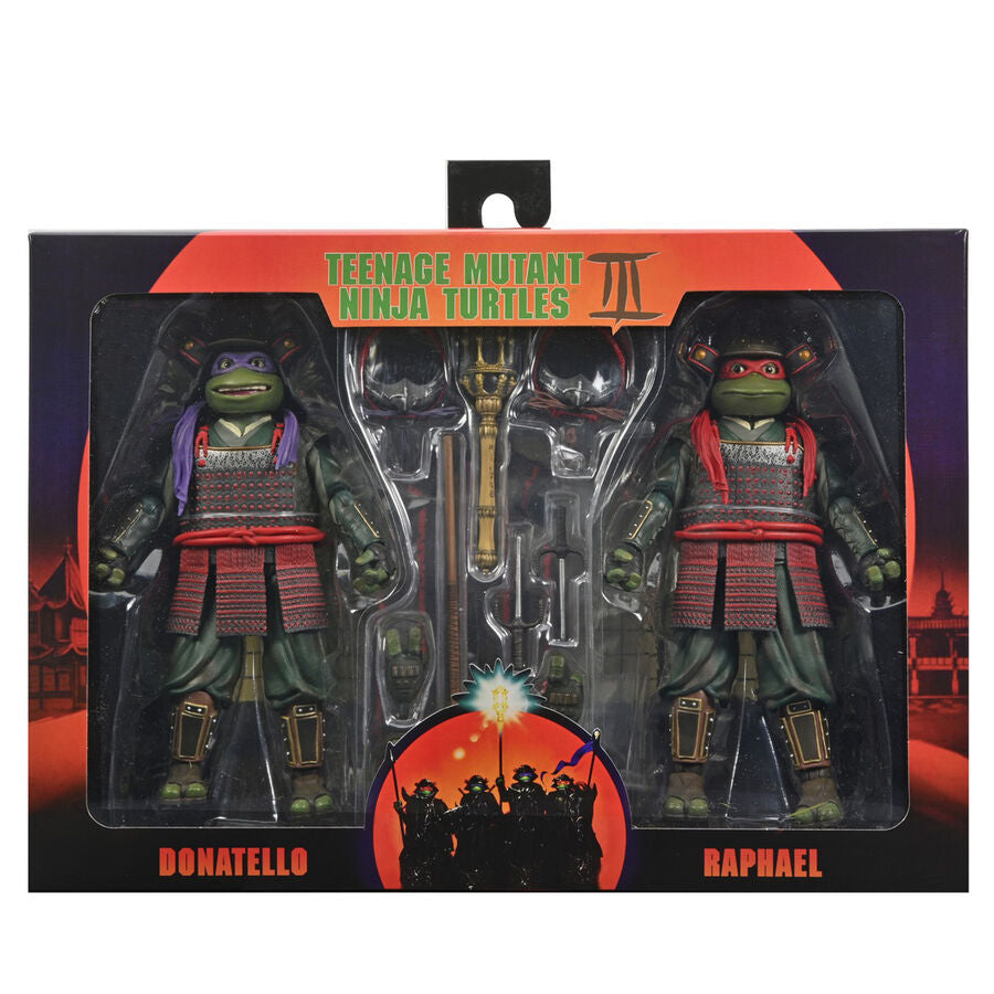blister pack of 2 figures: donatello & raphael teenage mutant ninja turtles 3 18cm