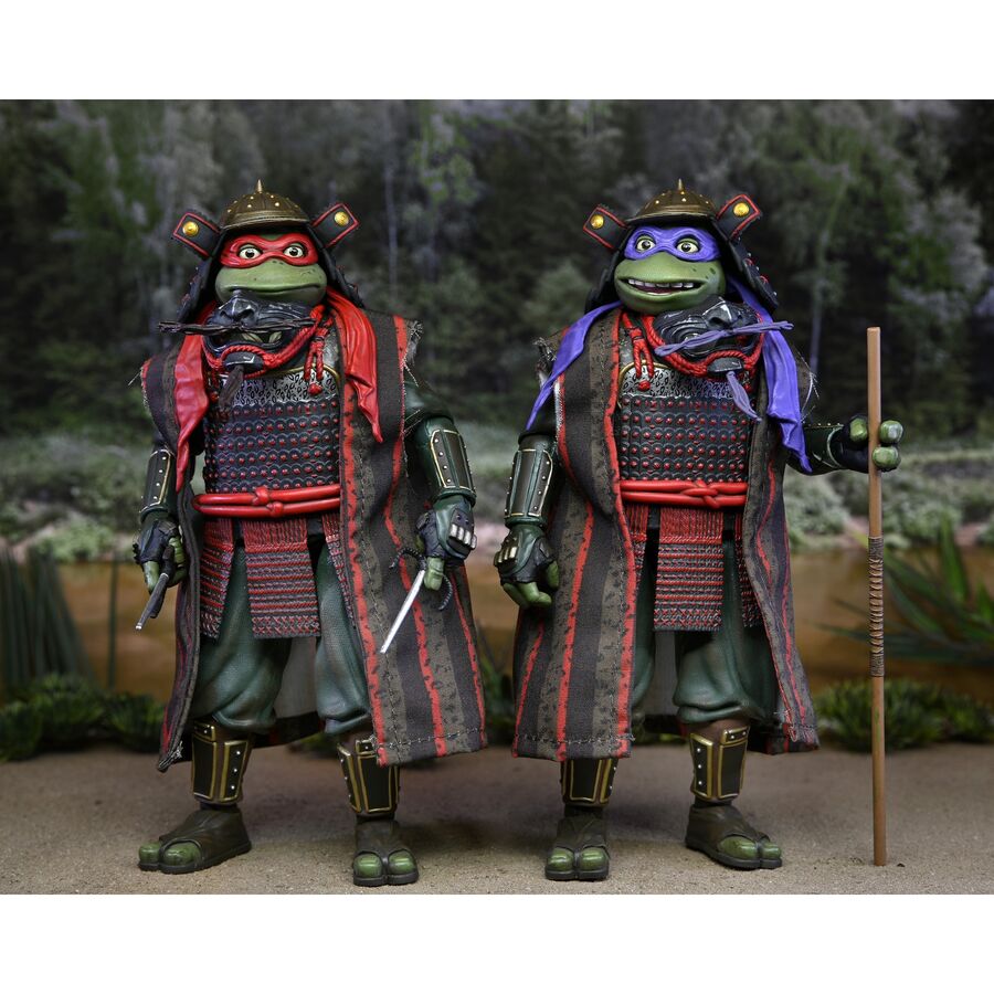 Blister pack of 2 figures: Donatello & Raphael Teenage Mutant Ninja Turtles 3 18cm