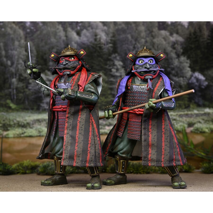 Blister pack of 2 figures: Donatello & Raphael Teenage Mutant Ninja Turtles 3 18cm