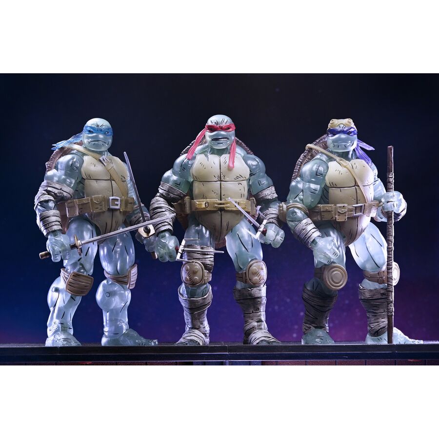 Lot de 3 figurines Ghost Brothers Tortues Ninja (Le Dernier Ronin) 18 cm