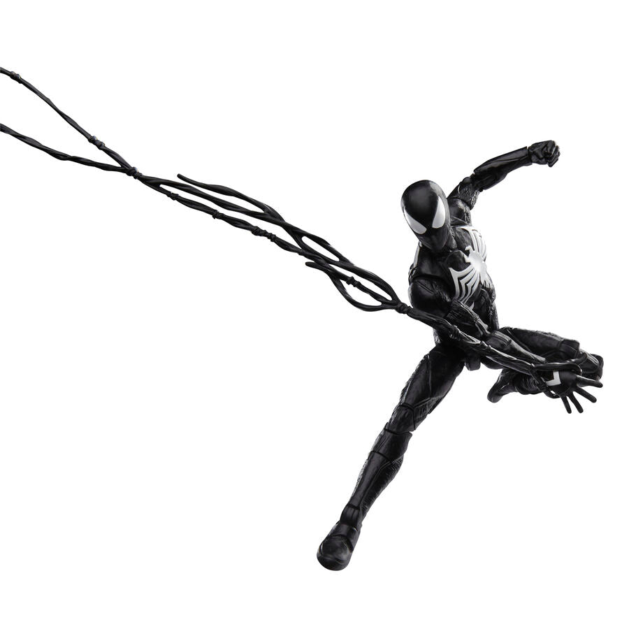 Action figure di Peter Parker in tuta nera Spider Man 2 Marvel Legends 15 cm
