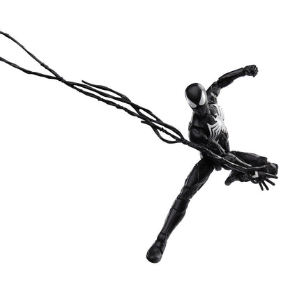 Action figure di Peter Parker in tuta nera Spider Man 2 Marvel Legends 15 cm