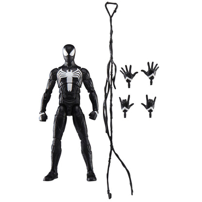 Action figure di Peter Parker in tuta nera Spider Man 2 Marvel Legends 15 cm