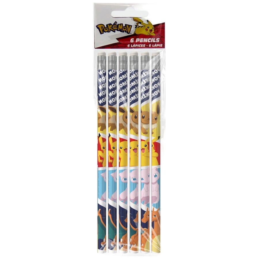 set of 6 pokemon pencils