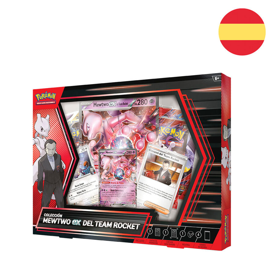 mewtwo ex team rocket together pokémon adventures blister pack (spanish)