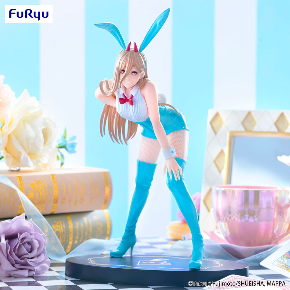 figure power light blue color bicute bunnies chainsaw man 25cm