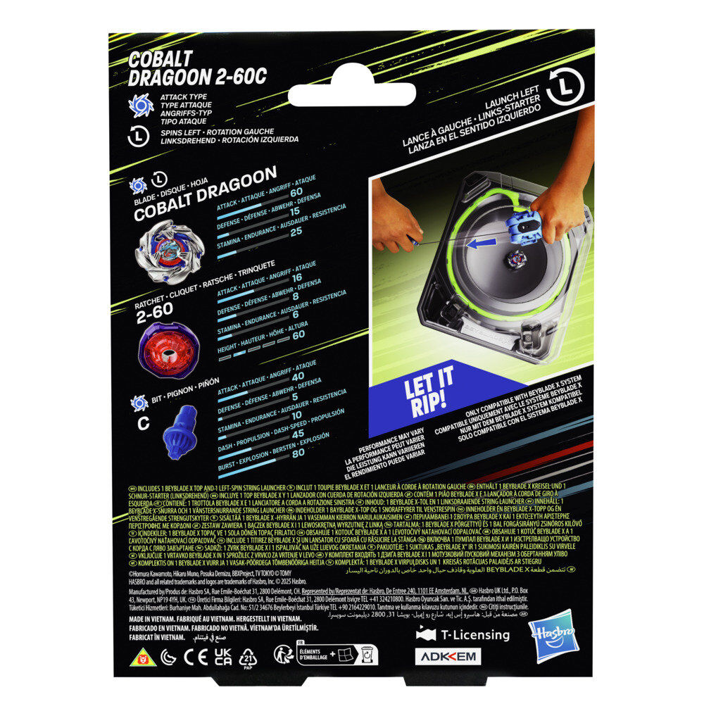 Premium Set Launcher with String and Top Cobalt Dragoon 2 60C Beyblade X