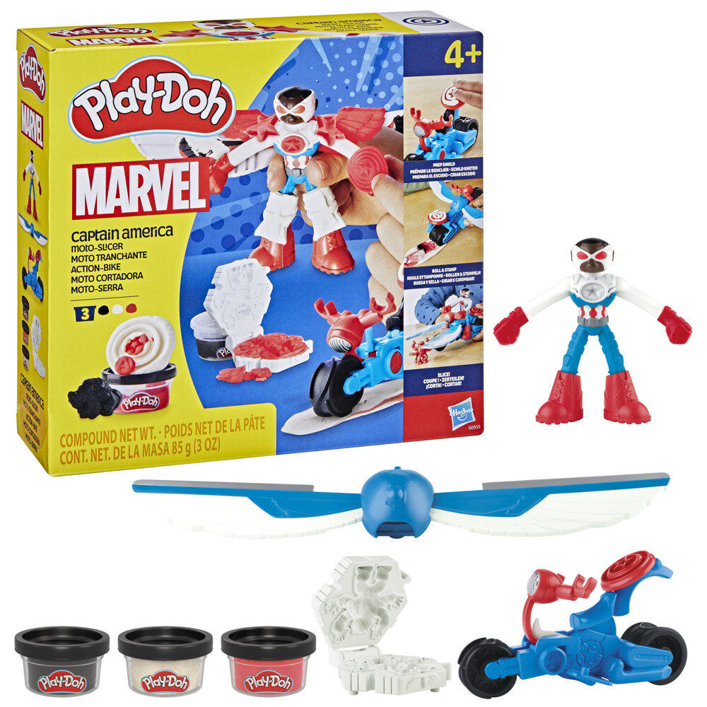 captain america marvel play doh motorcycle cutter