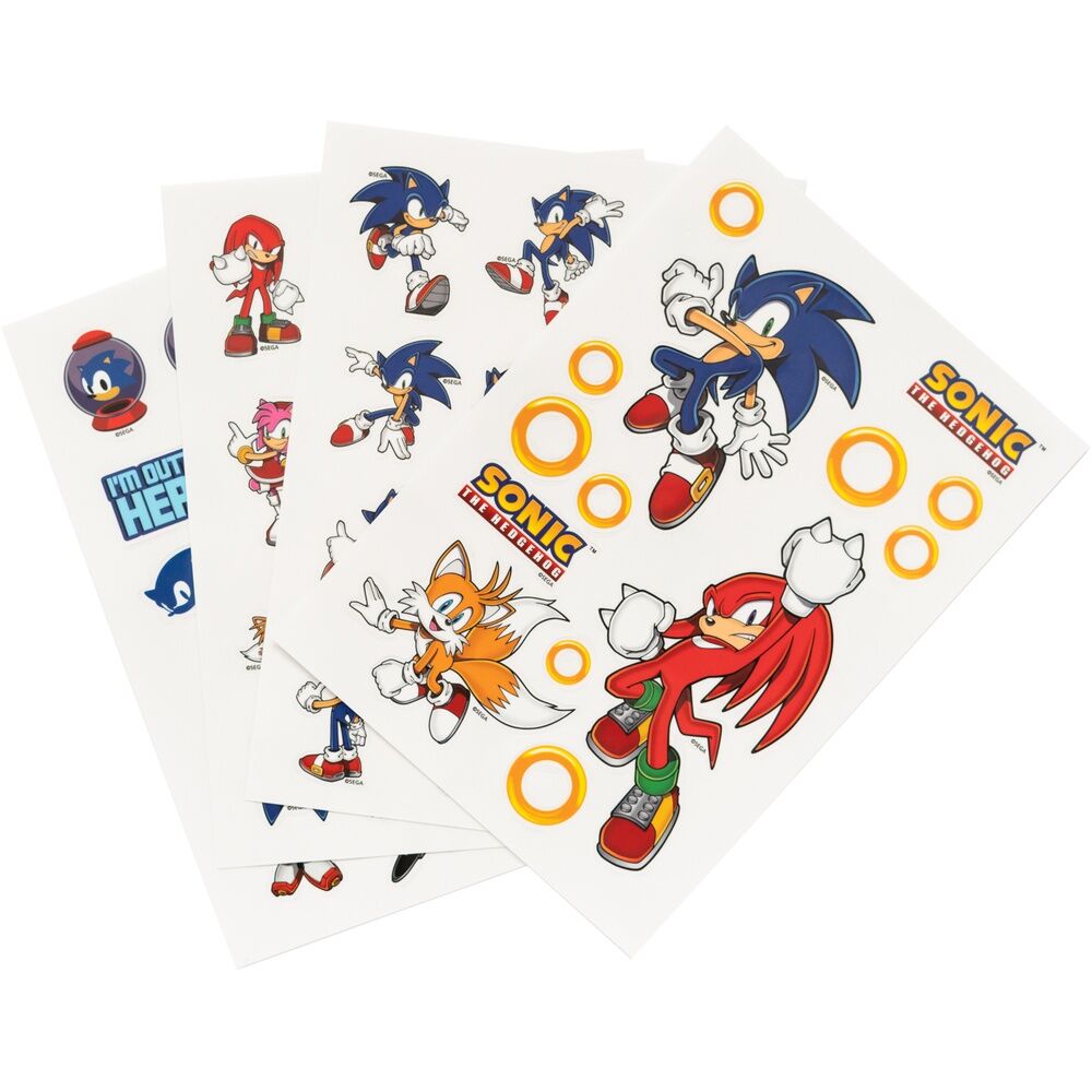 sonic the hedgehog reusable sticker set