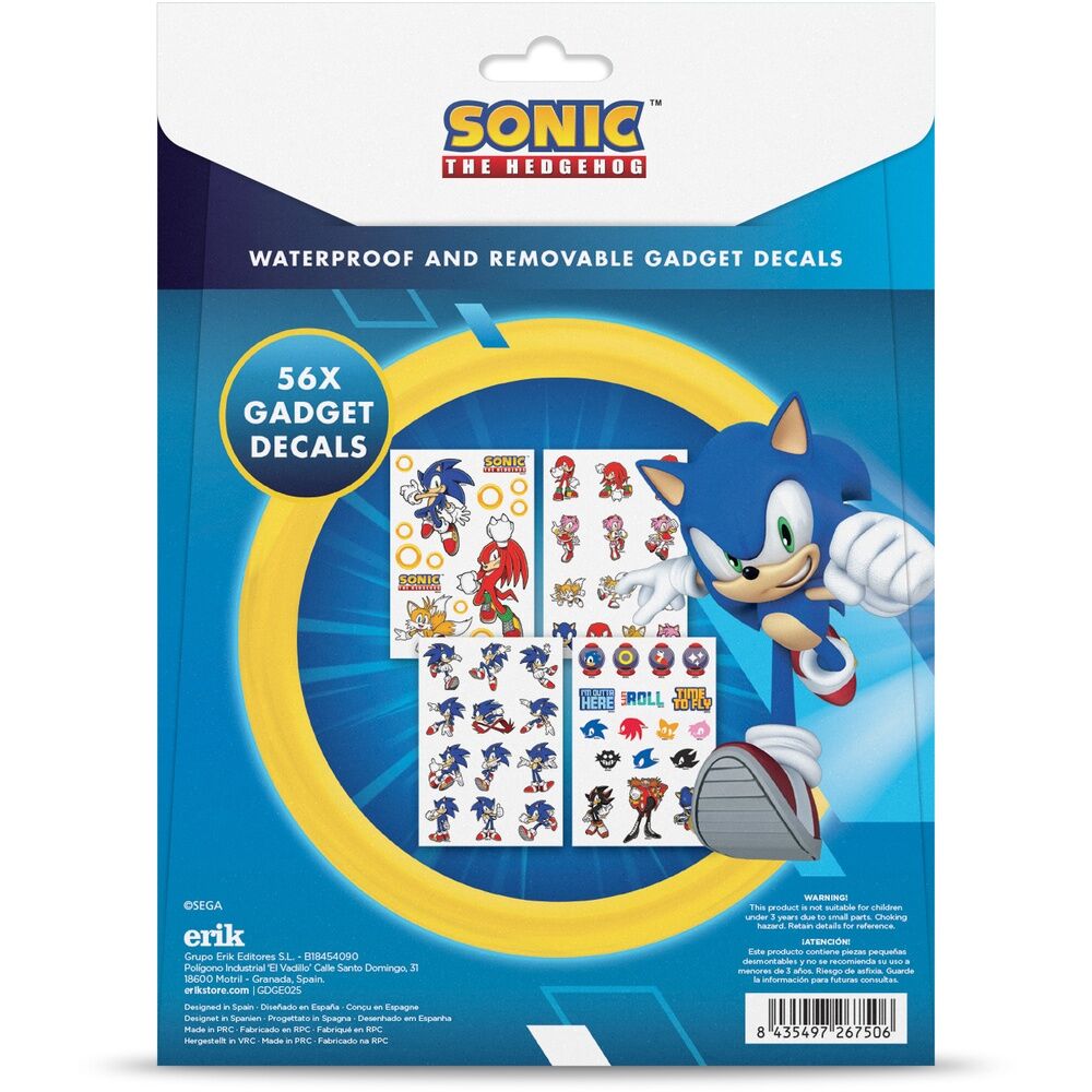 Sonic the Hedgehog wiederverwendbares Aufkleber Set