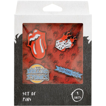 blister set of 4 rolling stones pins