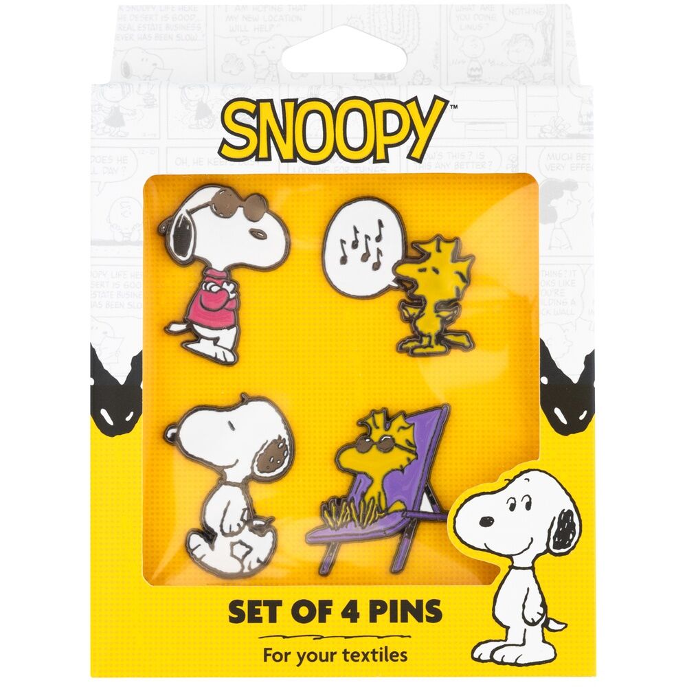 Zestaw 4 przypinek Snoopy
