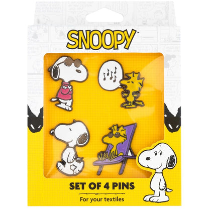Zestaw 4 przypinek Snoopy
