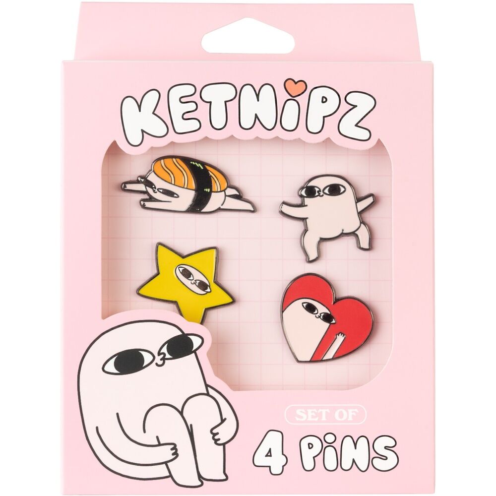 Set mit 4 Ketnipz Anstecknadeln