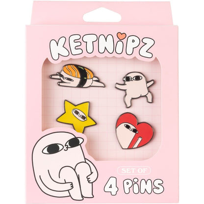 Set mit 4 Ketnipz Anstecknadeln