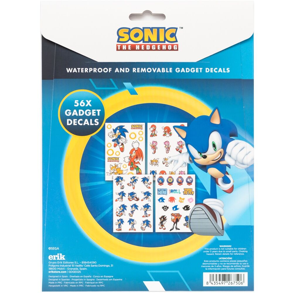 Sonic the Hedgehog wiederverwendbares Aufkleber Set