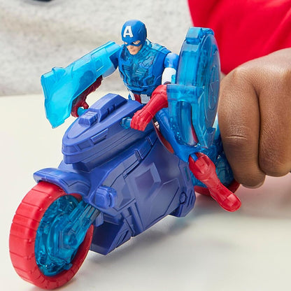 Motocykl z wyrzutnią tarcz + figurka Kapitana Ameryki Avengers Marvel