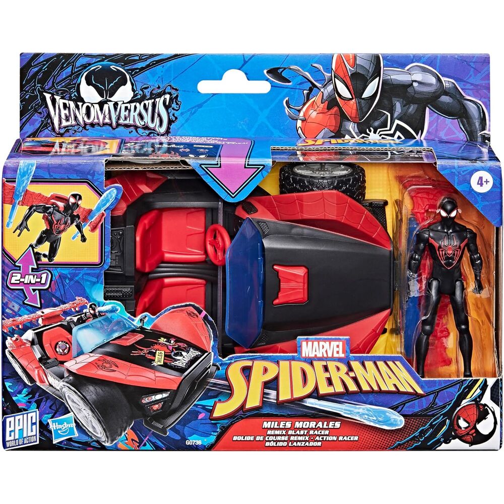launcher car  miles morales figure venom versus epic world of action spider man marvel