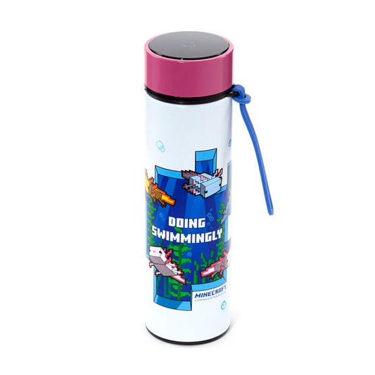 stainless steel thermos bottle axolotl minecraft thermometer 450ml