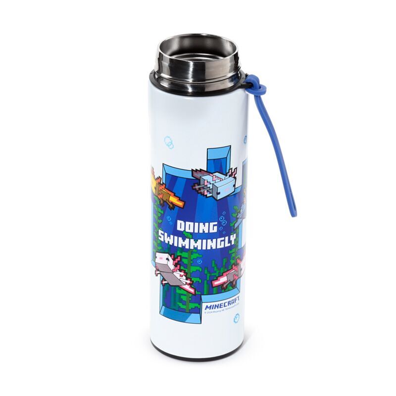 Bottiglia termica in acciaio inox con termometro Axolotl Minecraft 450 ml