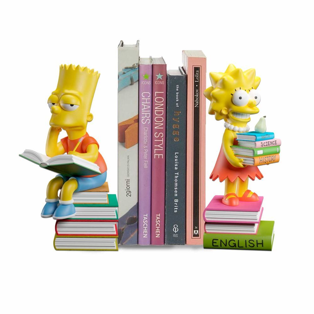 bart and lisa simpsons bookends