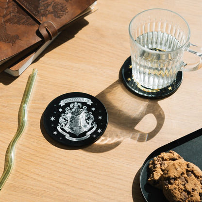 Set di 2 sottobicchieri di Hogwarts a tema Harry Potter