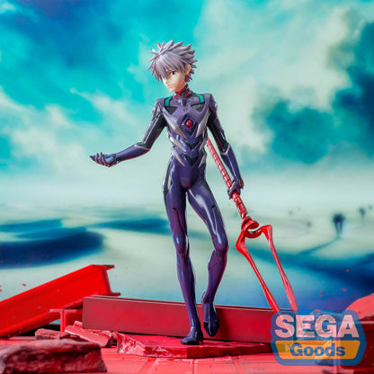 Figura Kaworu Nagisa X Lança de Longinus Luminasta Evangelion 3.0 + 1.0 Três Vezes no Tempo 21cm
