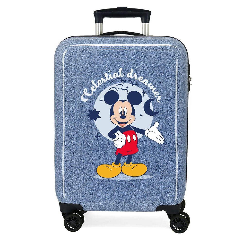dreamer denim mickey disney abs trolley suitcase 55cm
