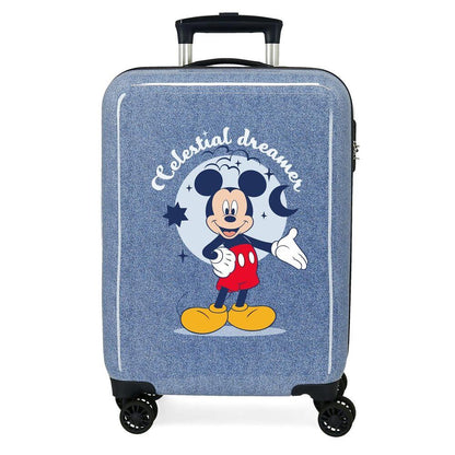 dreamer denim mickey disney abs trolley suitcase 55cm